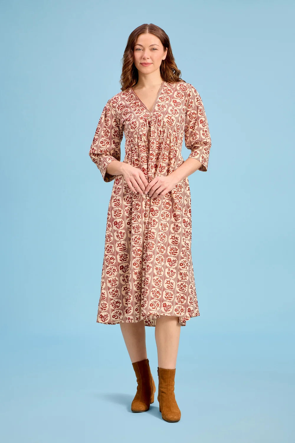 Ingrid Dress (Brick Bloom)