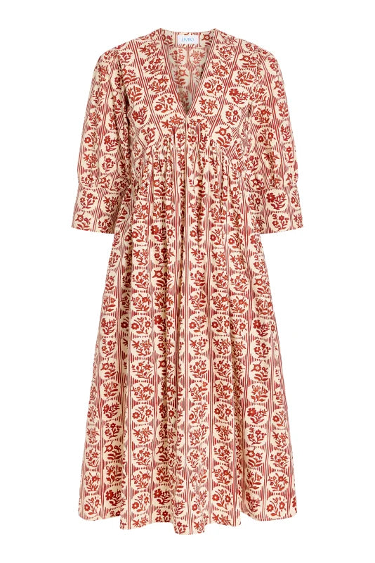 Ingrid Dress (Brick Bloom)