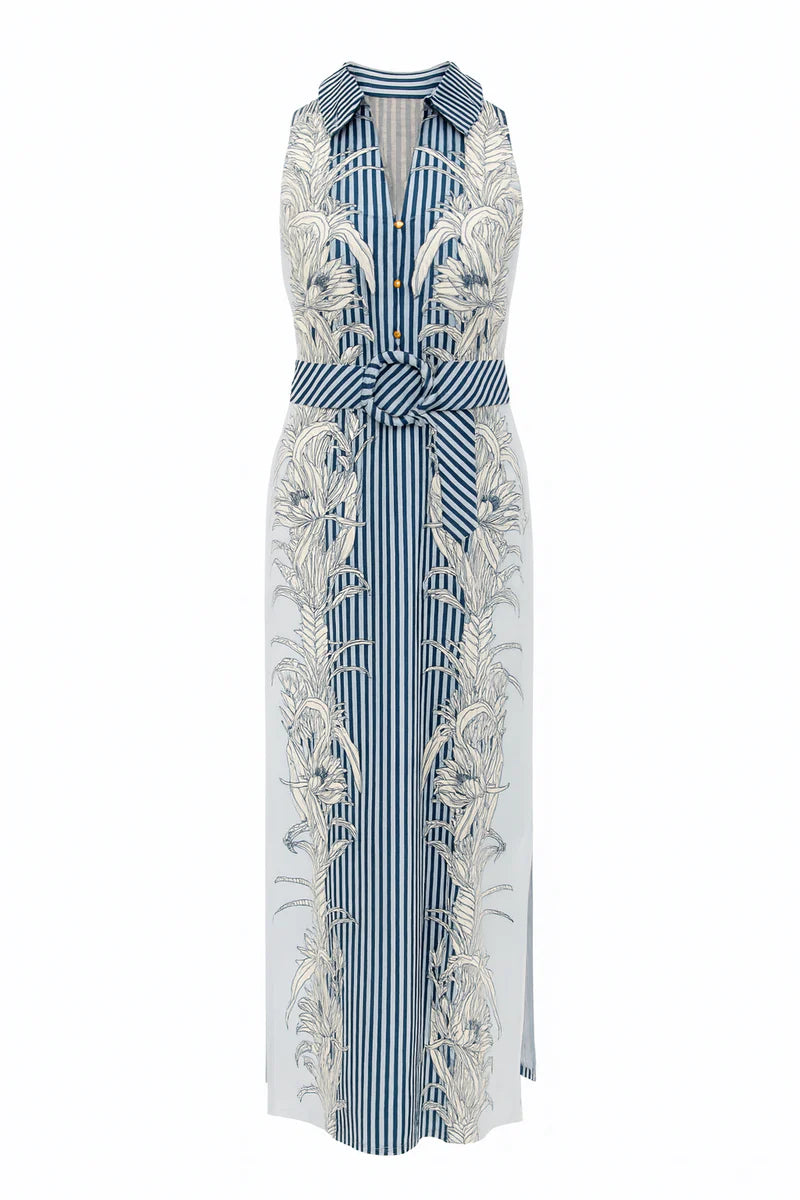 Jill Midi (Palm Stripe)