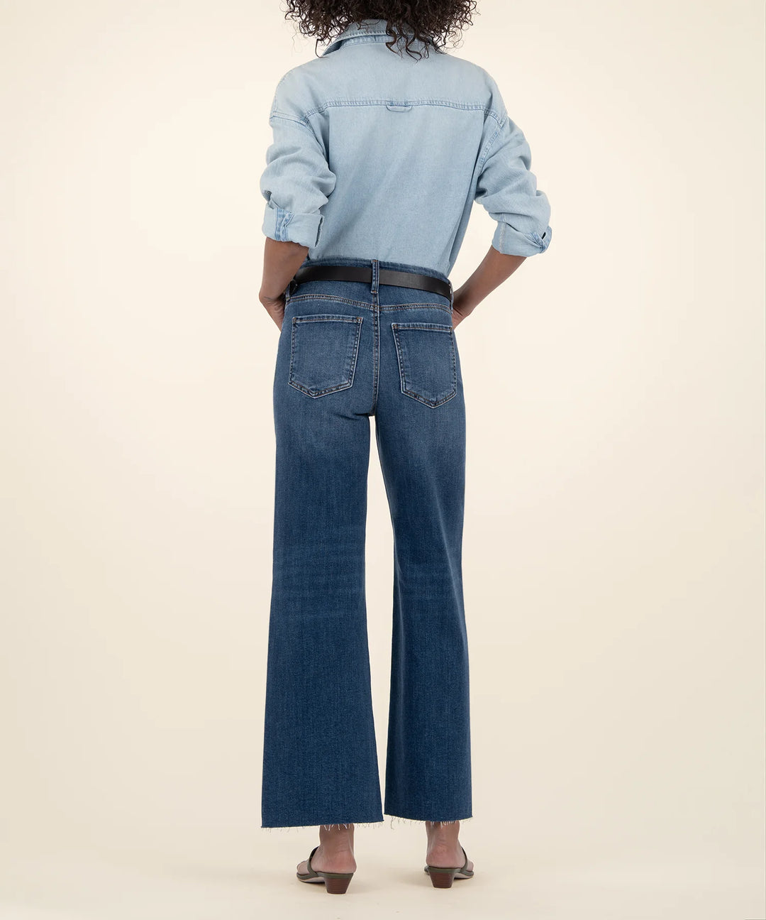 Meg High Rise Wide Leg Raw Hem (Inexhaustible)