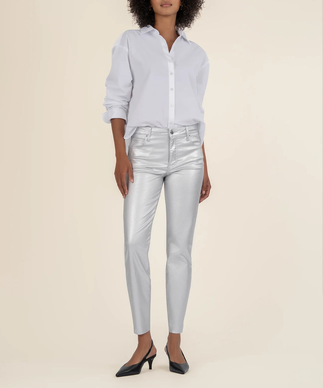 Charlize High Rise Raw Hem (Silver)