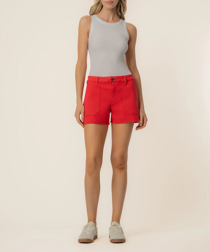 Jane High Rise Porck Chop Pocket Short (Tomato)