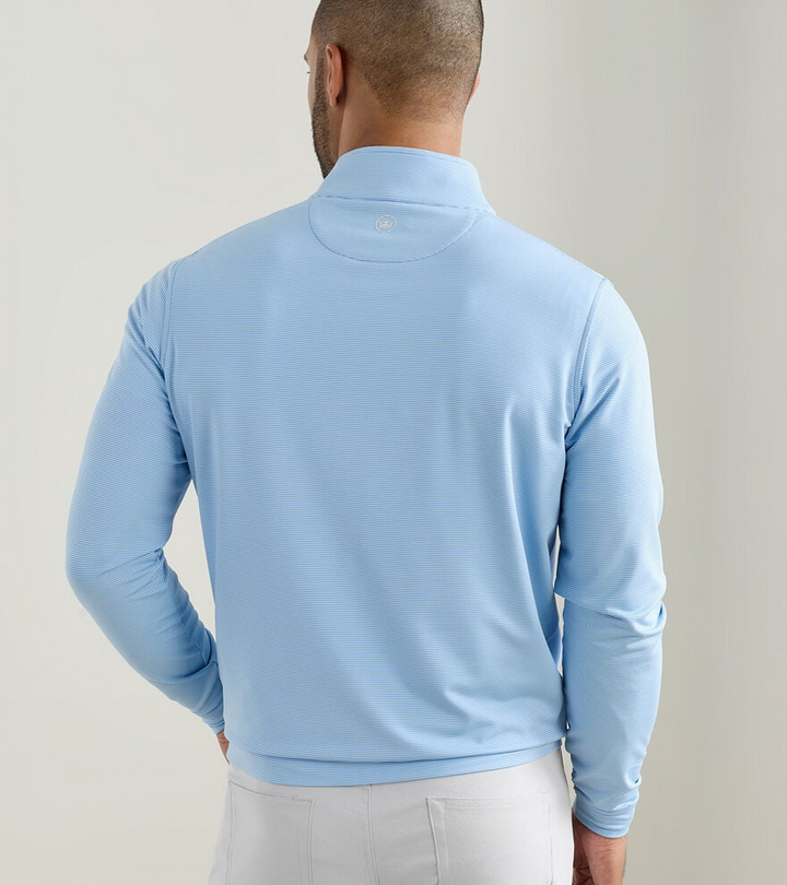 Perth Sugar Stripe Performance Quarter Zip (Bluebird)