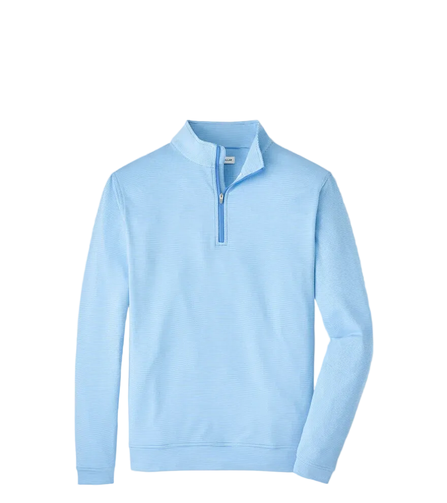 Perth Sugar Stripe Performance Quarter Zip (Bluebird)