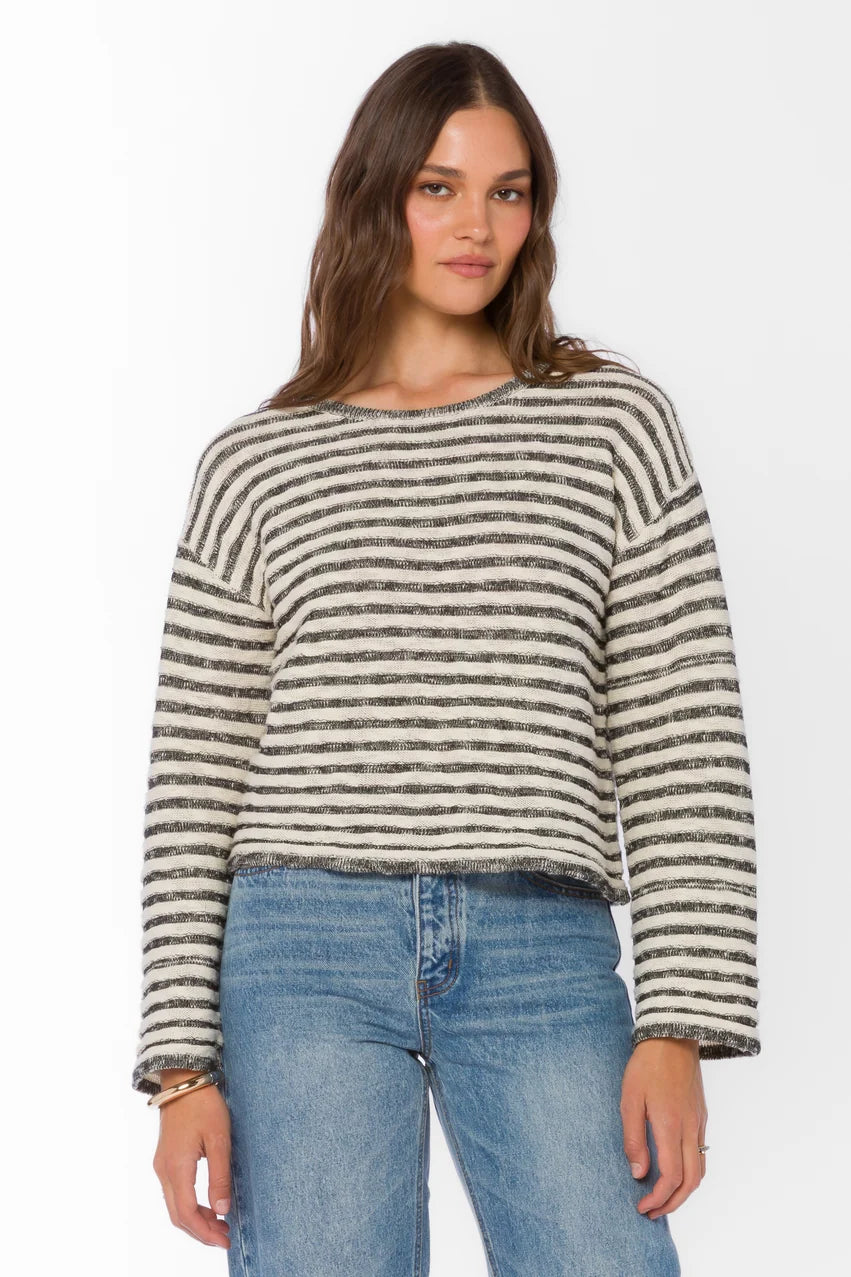 Parker Top (Black Ivory Stripe)