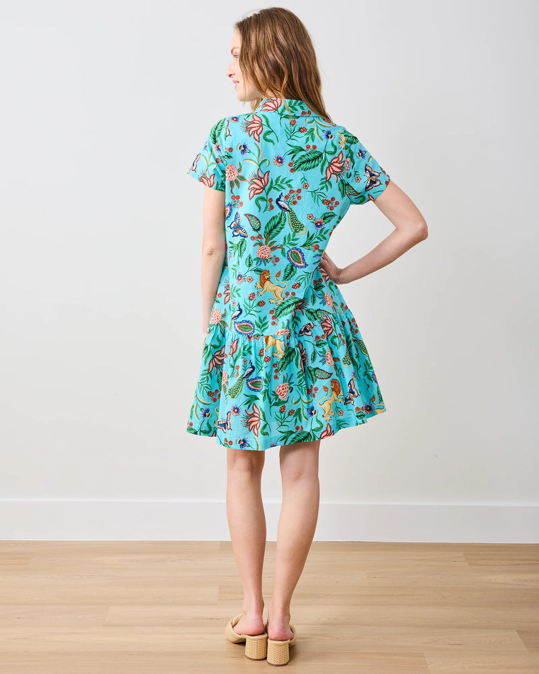 Gracie Dress in Garden District (Caribbean Blue)