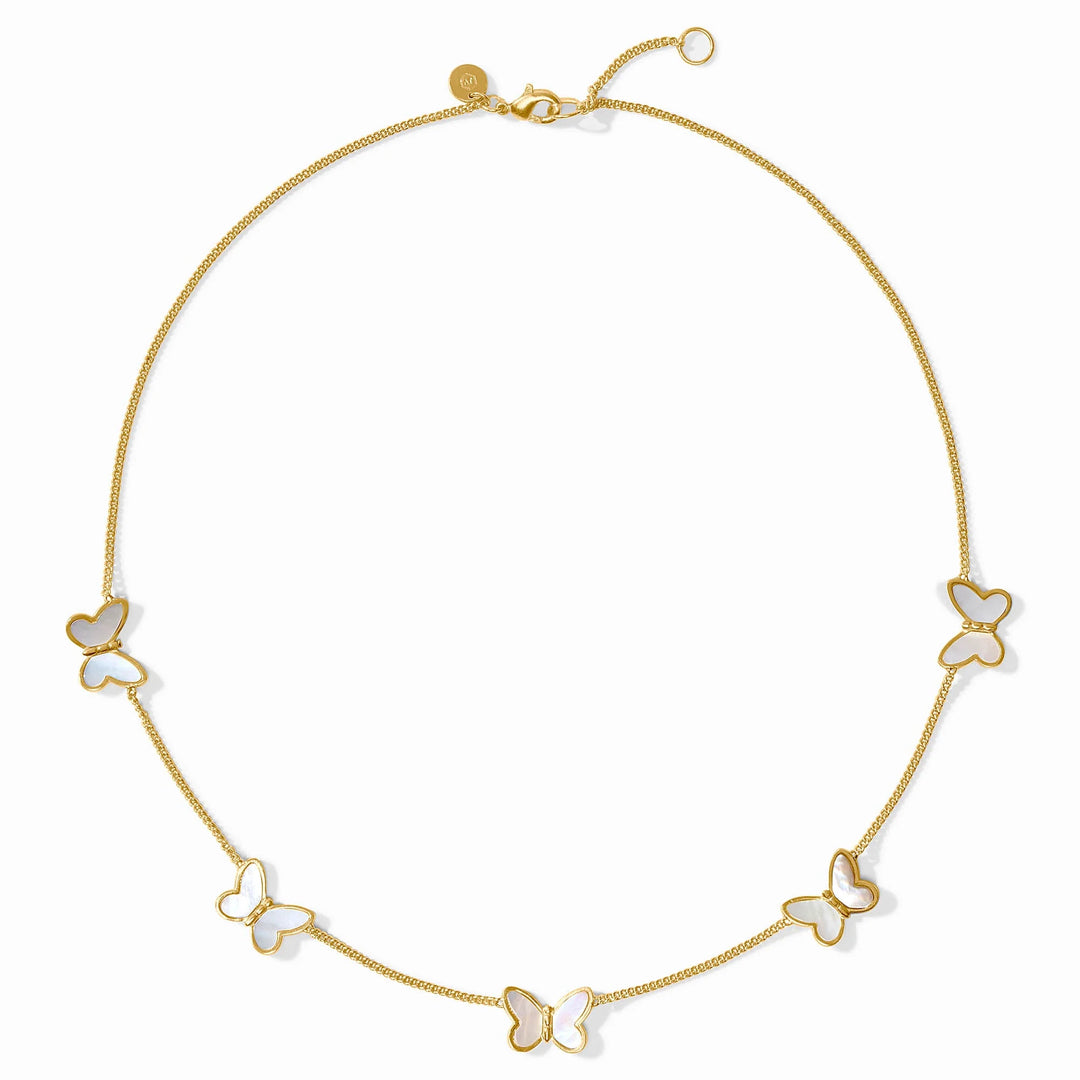 Papillon Delicate Station Necklace (Mother of Pearl)