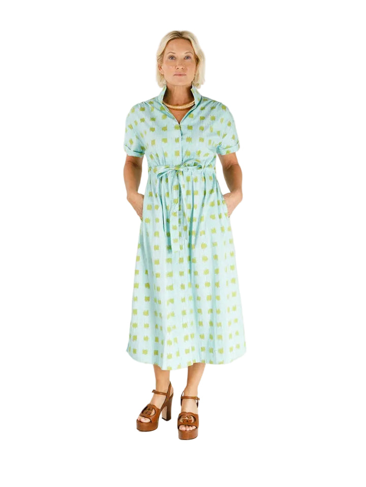 Bria Dress (Sprig &amp; Sky Grasscloth)