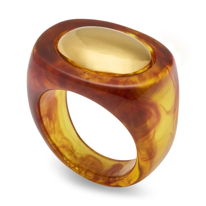 Tortoise Shell Resin Ring