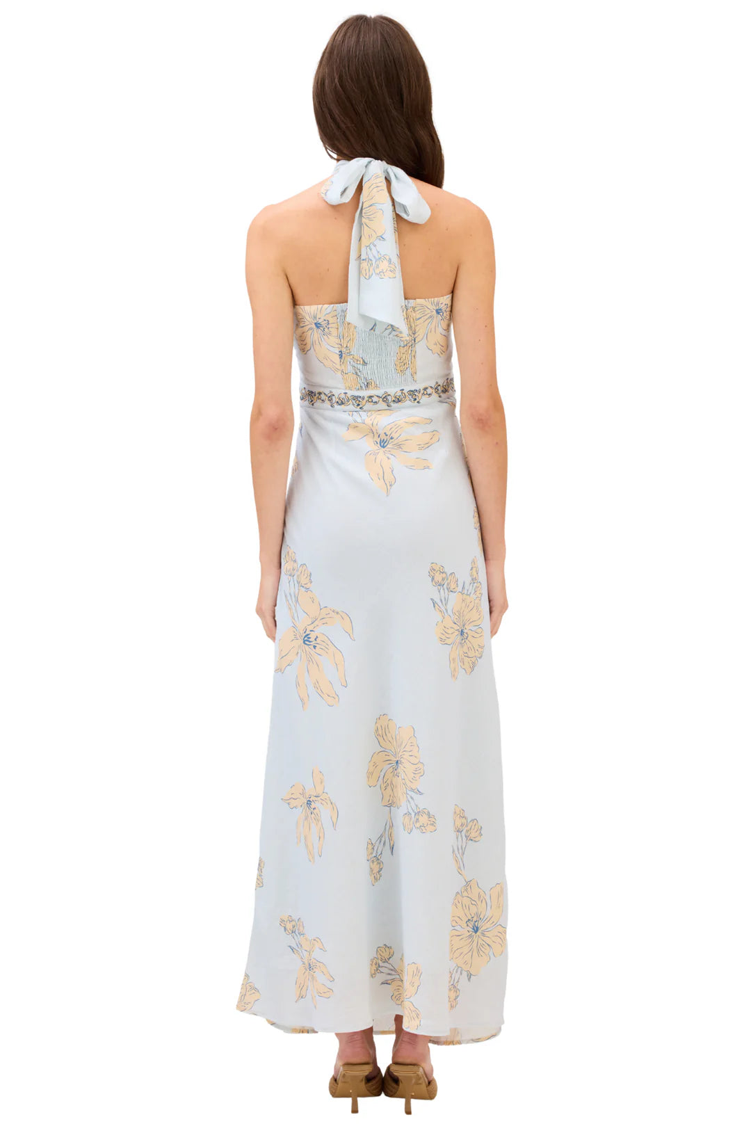 Riley Maxi Dress (Pale Blue Floral)