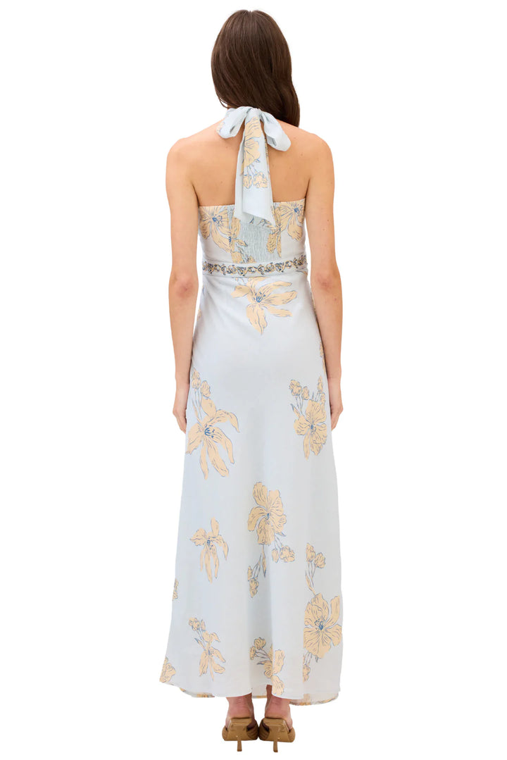 Riley Maxi Dress (Pale Blue Floral)