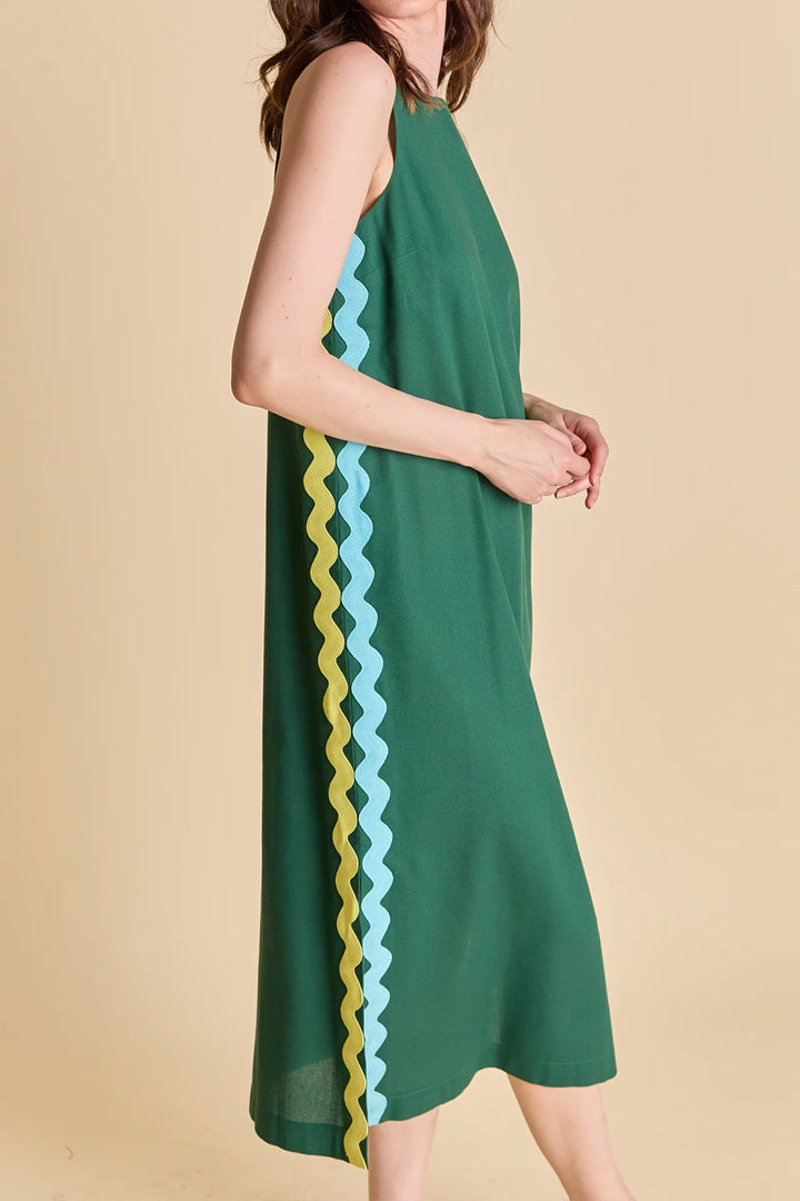 Sleeveless Midi Dress (Dark Green)