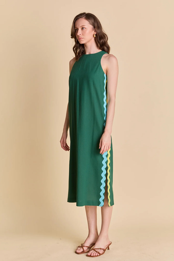 Sleeveless Midi Dress (Dark Green)