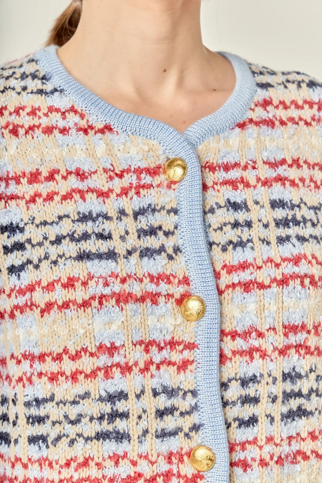 Textured Stripe Jacket (Powder Blue Multi)