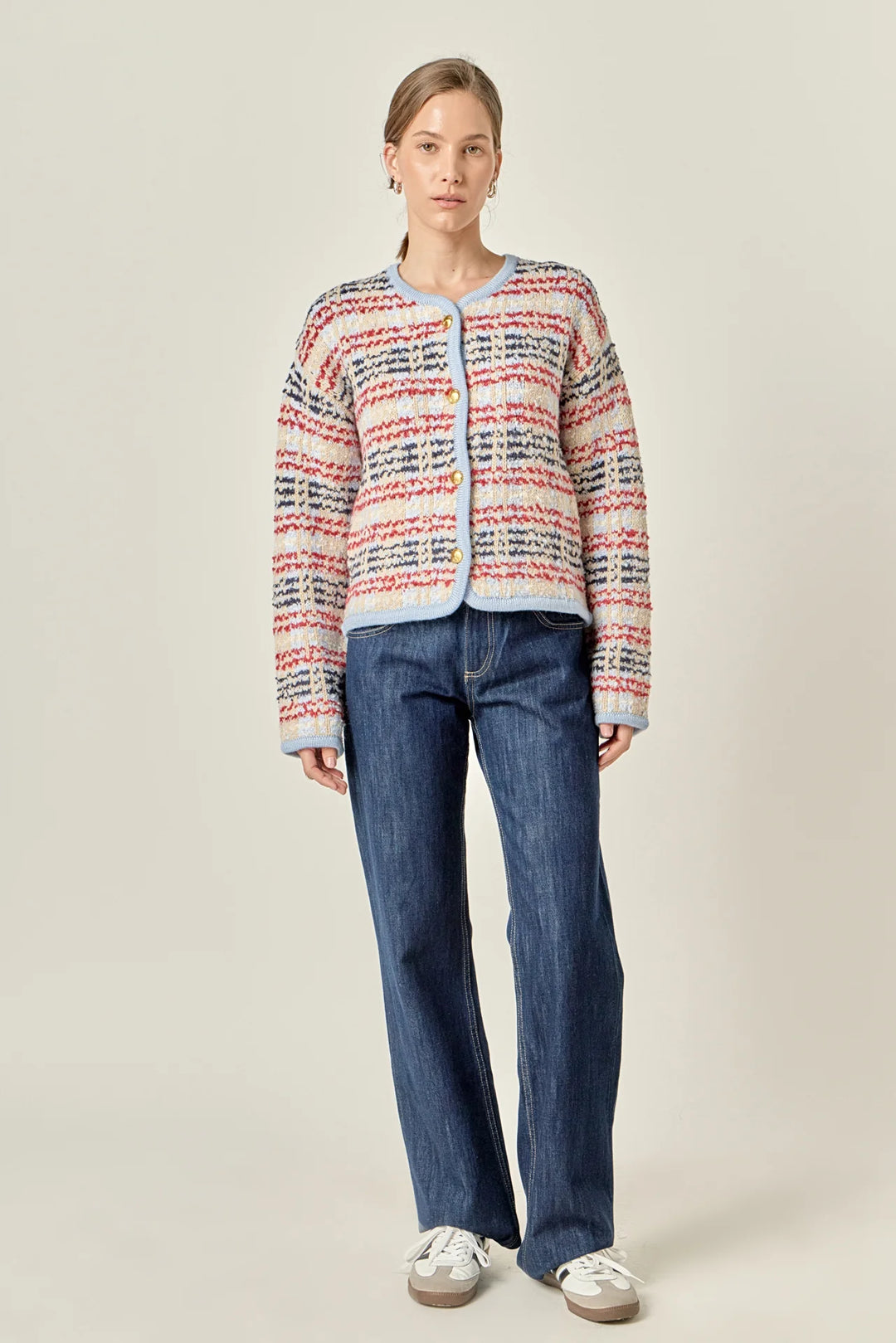 Textured Stripe Jacket (Powder Blue Multi)