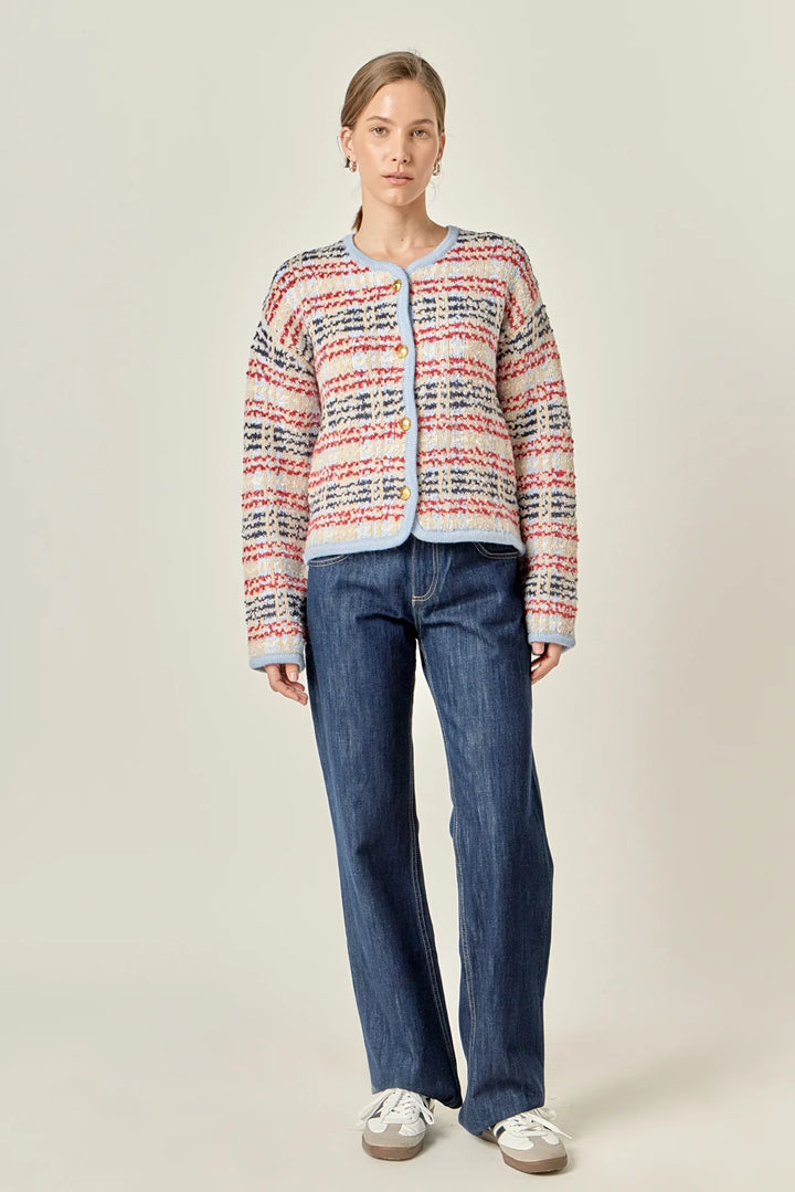 Textured Stripe Jacket (Powder Blue Multi)