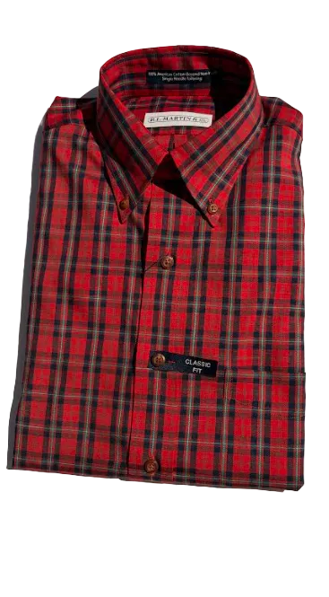 Marcel (Red/Navy/Green Tartan)