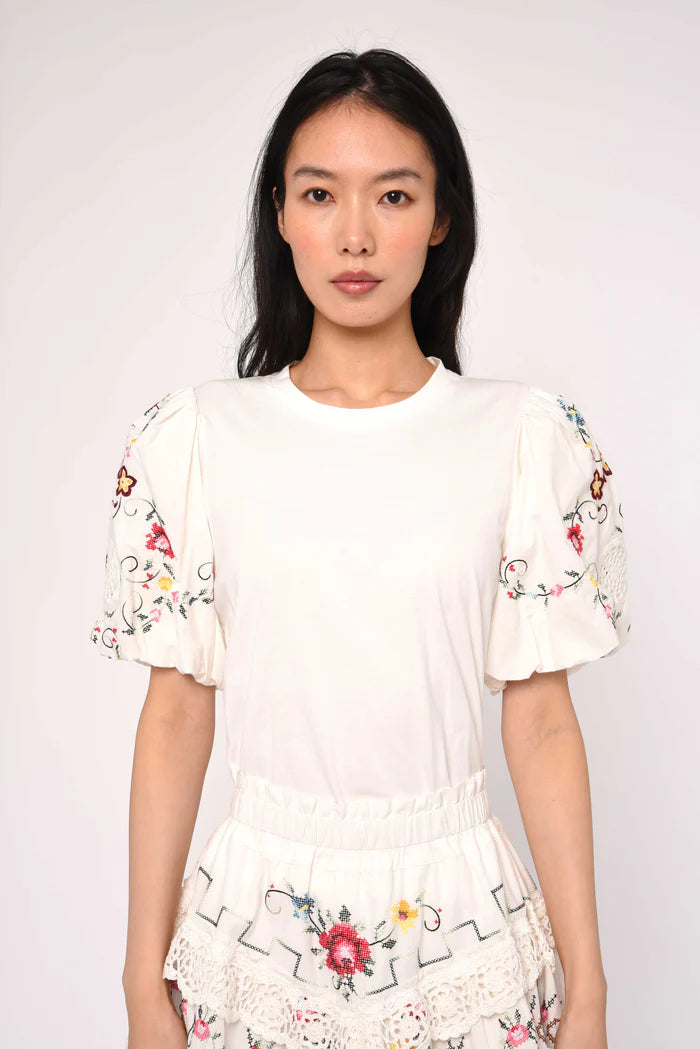 Lali Tee (Tea Rose Embroidery)