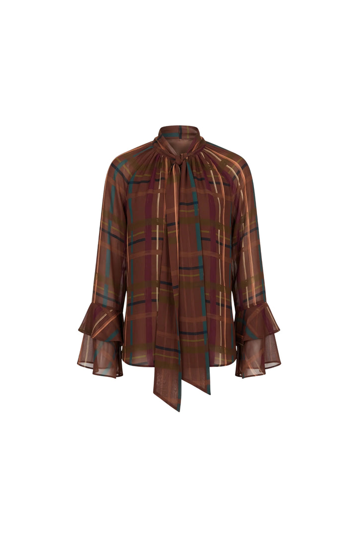 Valentina Blouse (Brown Plaid)