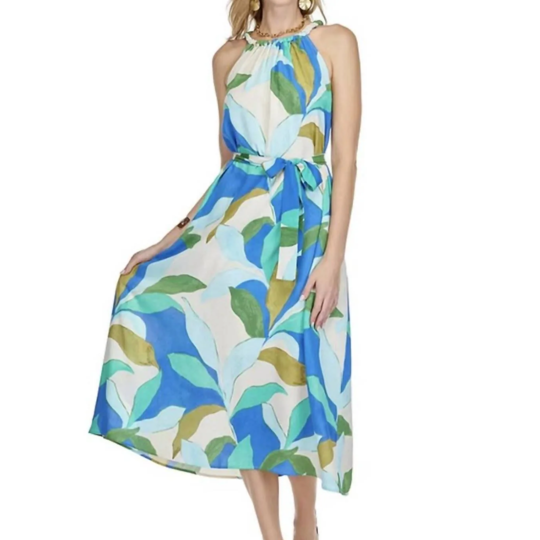 Halter Maxi (Tropical Leaves)