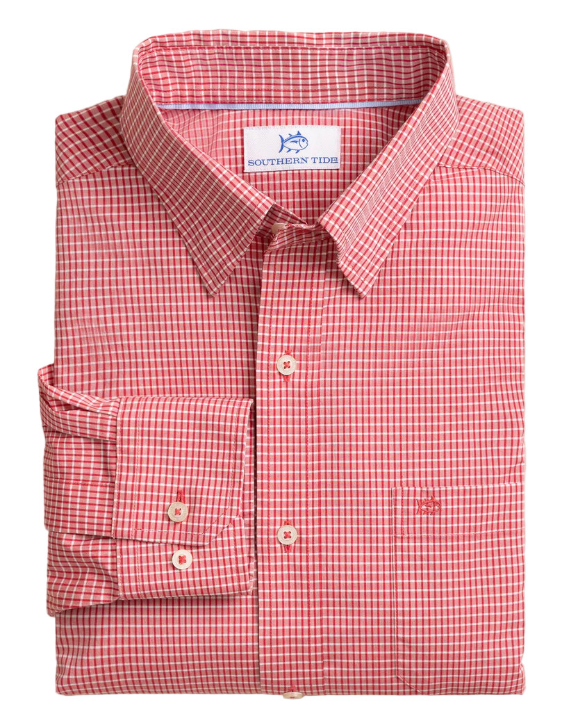 Charleston Crofton Plaid Sportshirt (Grenadine Red)