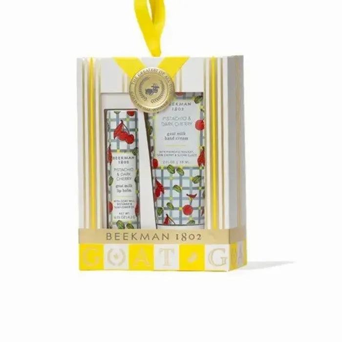 Hand Cream and Lip Balm Set (Pistachio Dark Cherry)
