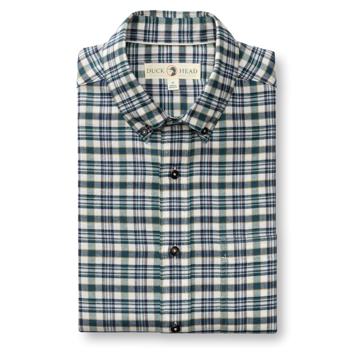 Cotton Flannel Sport Shirt Radcliffe Plaid  (Windblown Sky)