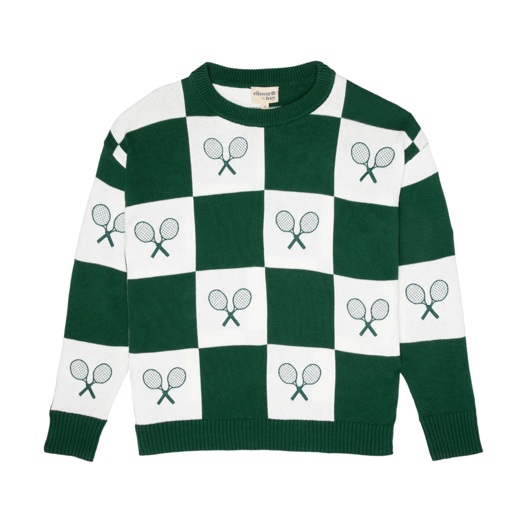 Riley Crewneck Checkered Tennis (Green)