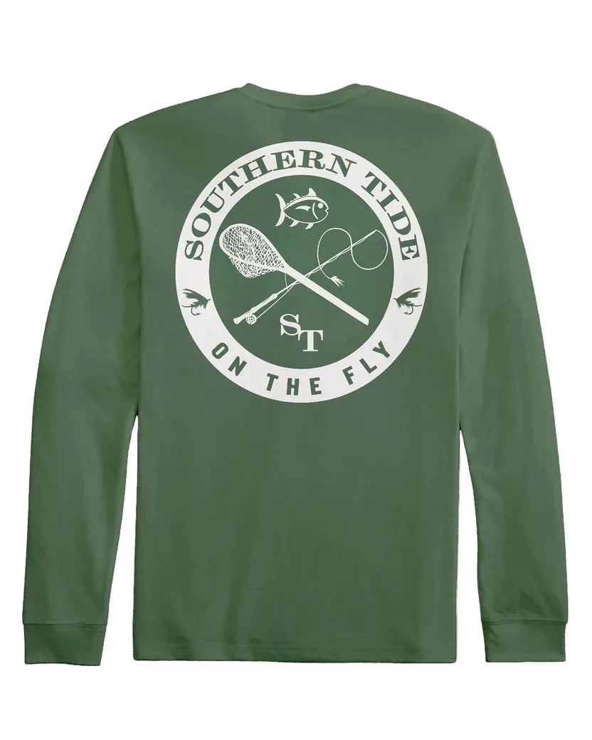 Fly Fishing Badge Tee (Cedar Green)