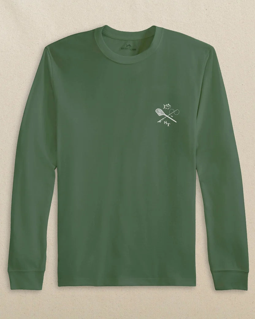 Fly Fishing Badge Tee (Cedar Green)