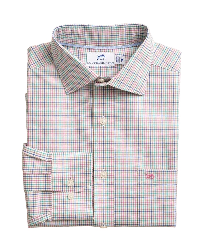 Charleston Plaid Sportshirt  (Azalea)