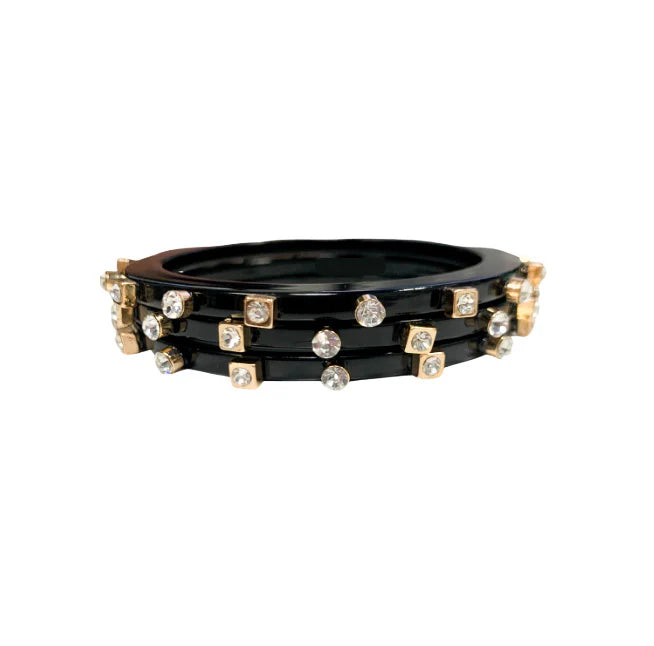 City Girl Jewel Bangles (Black Medium)