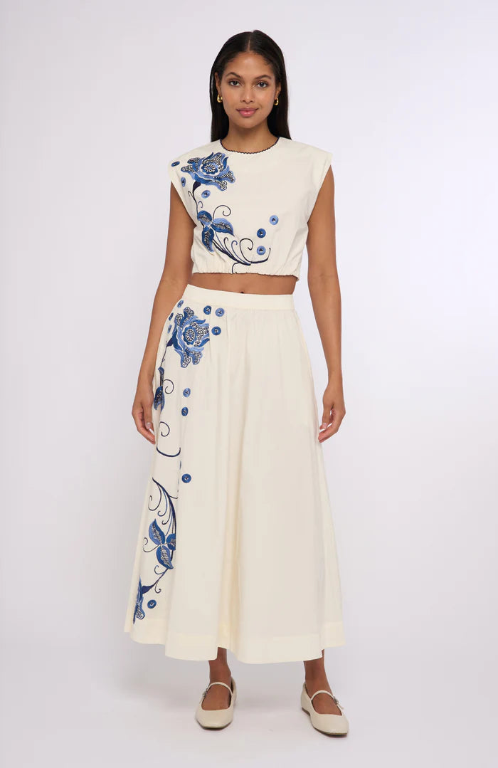 Porto Maxi Skirt + Cambrie Tank (Kimber Embroidery)
