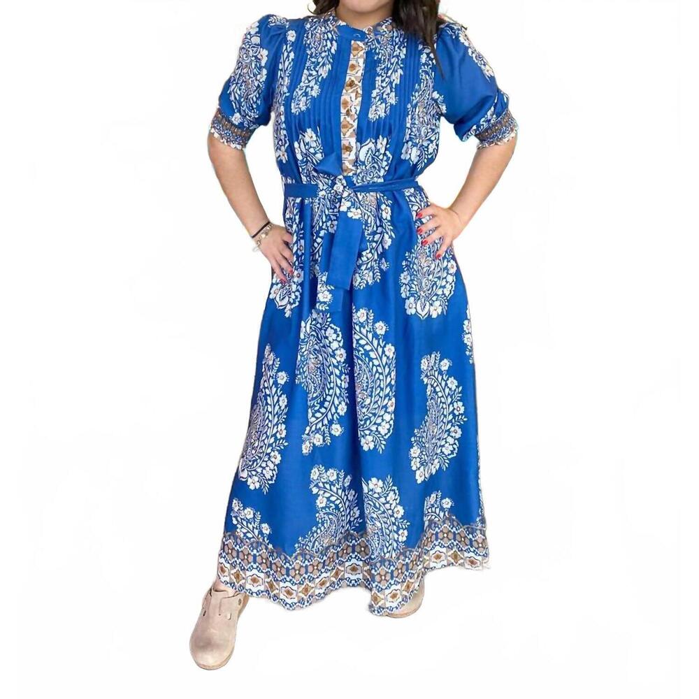 Pin Tuck Maxi (Indigo Oasis)