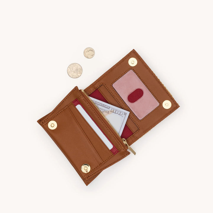 Allen Wallet (Cocoa Raffia/Gold)