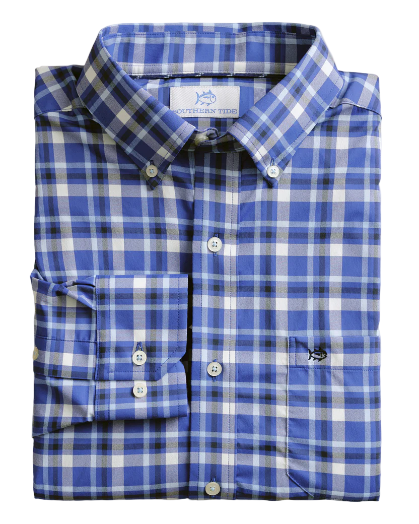River Ridge Plaid Sportshirt (Surf Blue)