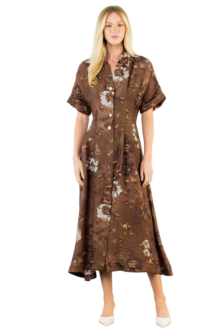 Button Up Dress (Brown)
