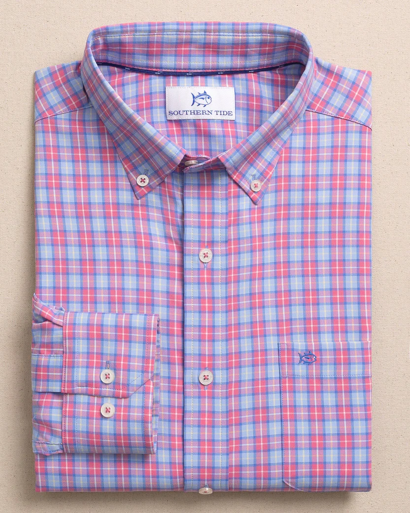 Tortuga Plaid Sportshirt (Island Pink)