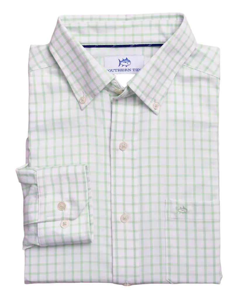 Coastal Breeze Tradewind Tattersall Sportshirt (Green Ash)