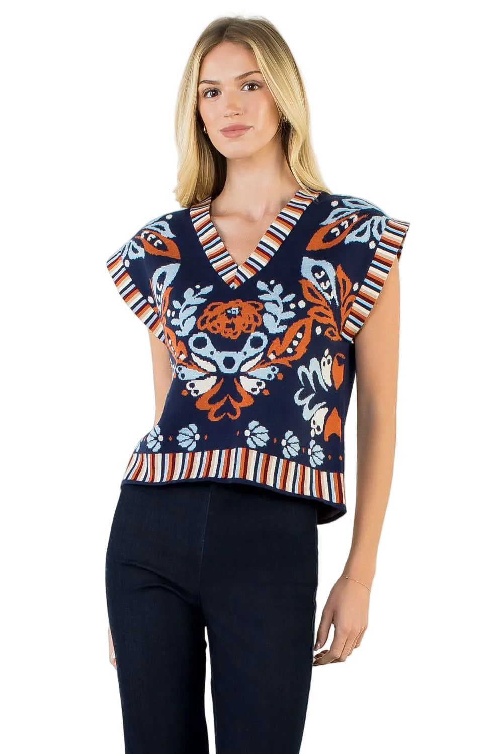Aztec Top (Navy)