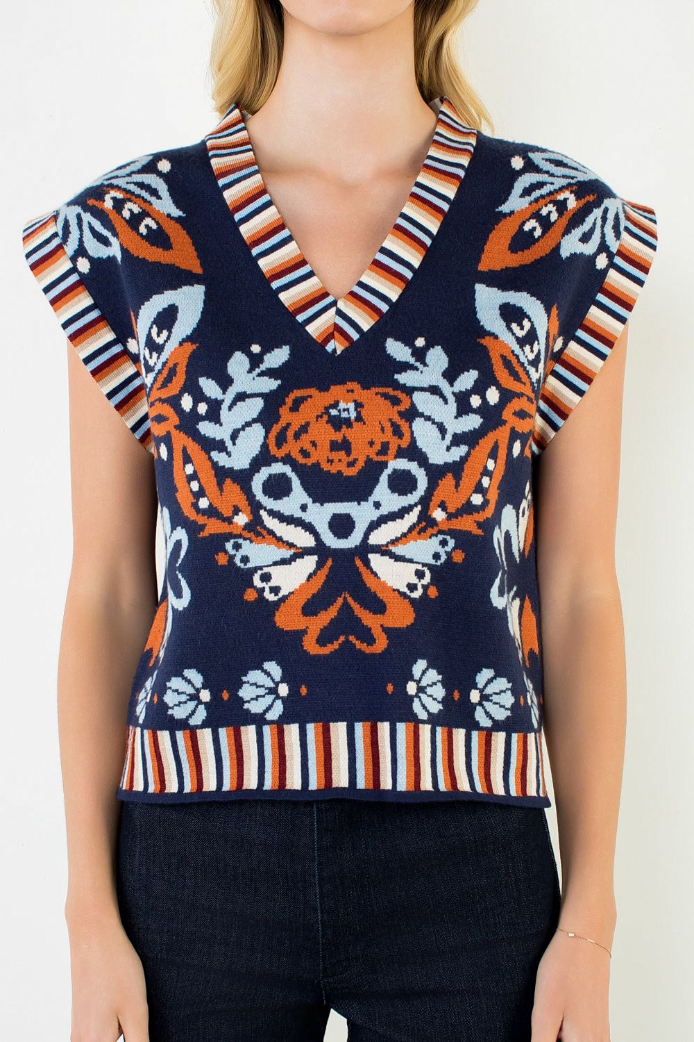 Aztec Top (Navy)